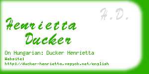 henrietta ducker business card